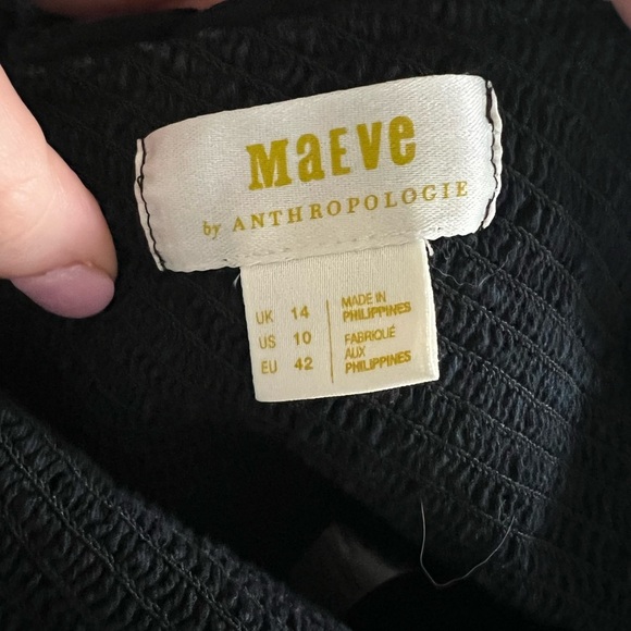 Anthropologie Maeve Flutter Smocked Cropped Top Women’s Size 10 - Picture 6 of 7